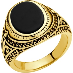 image:image555Jewelry Stainless Steel Vintage Celtic Signet Onyx Stone Ring for MenGoldOnyx