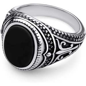 image:image555Jewelry Stainless Steel Vintage Celtic Signet Onyx Stone Ring for MenOnyx