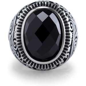 image:image555Jewelry Stainless Steel Vintage Celtic Signet Onyx Stone Ring for MenOnyx Style 1