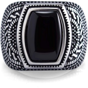 image:image555Jewelry Stainless Steel Vintage Celtic Signet Onyx Stone Ring for MenOnyx Style 2