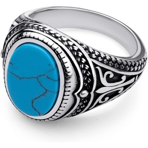 image:image555Jewelry Stainless Steel Vintage Celtic Signet Turquoise Stone Ring for MenTurquoise
