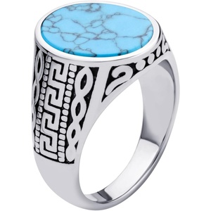 image:image555Jewelry Stainless Steel Vintage Celtic Signet Turquoise Stone Ring for MenTurquoise Style 3