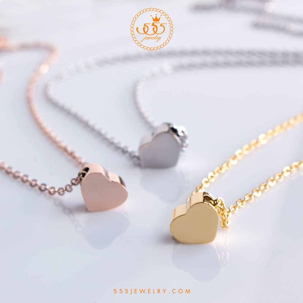image:image555Jewelry Womens Stainless Steel Love Cute Heart Shape Dainty Pendant NecklaceYellow Gold v2