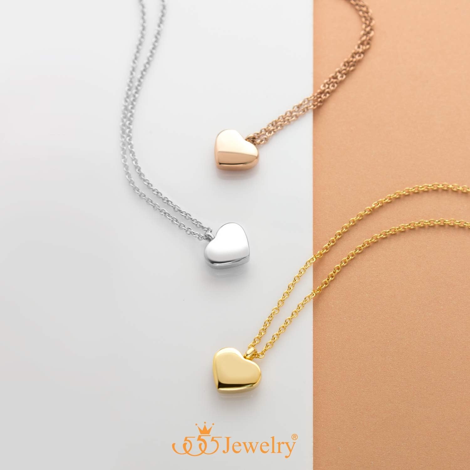 image:image555Jewelry Womens Stainless Steel Love Cute Heart Shape Dainty Pendant NecklaceYellow Gold