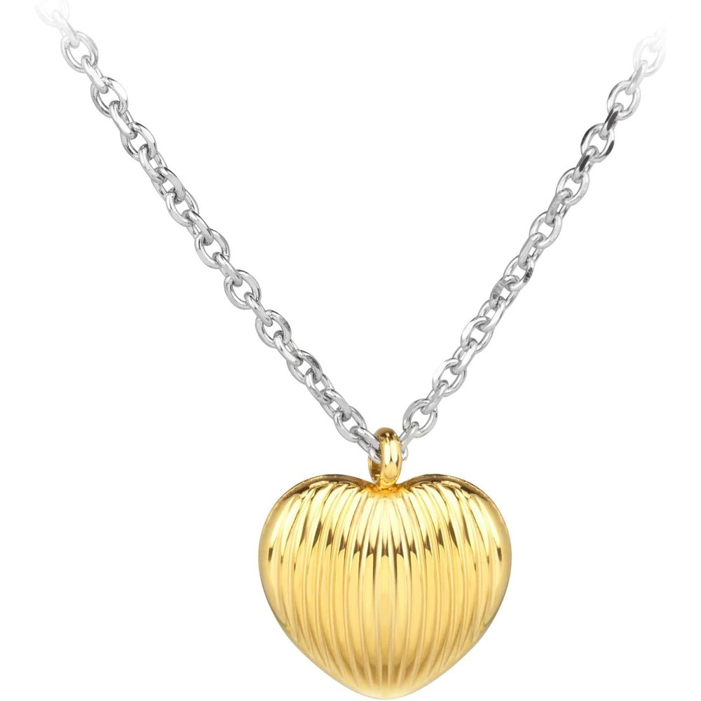 image:image555Jewelry Stainless Steel Vintage 3D Puffed Heart Necklace for Women amp LadiesGold