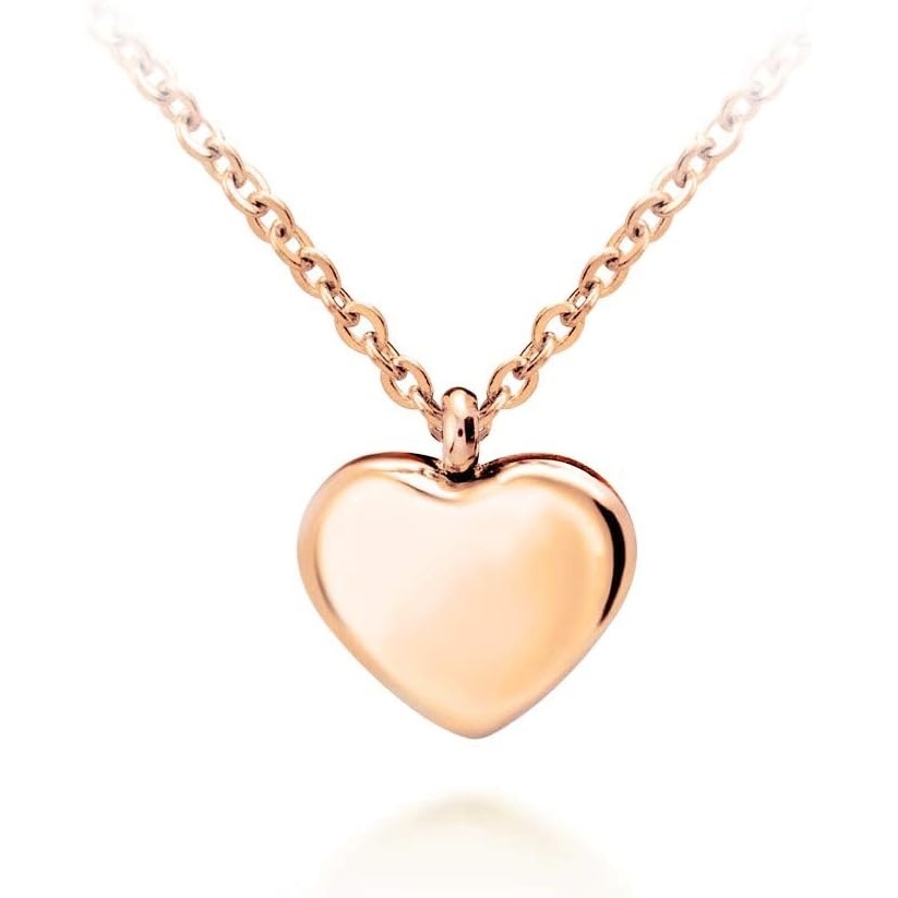 image:image555Jewelry Womens Stainless Steel Love Cute Heart Shape Dainty Pendant NecklacePink Rose Gold