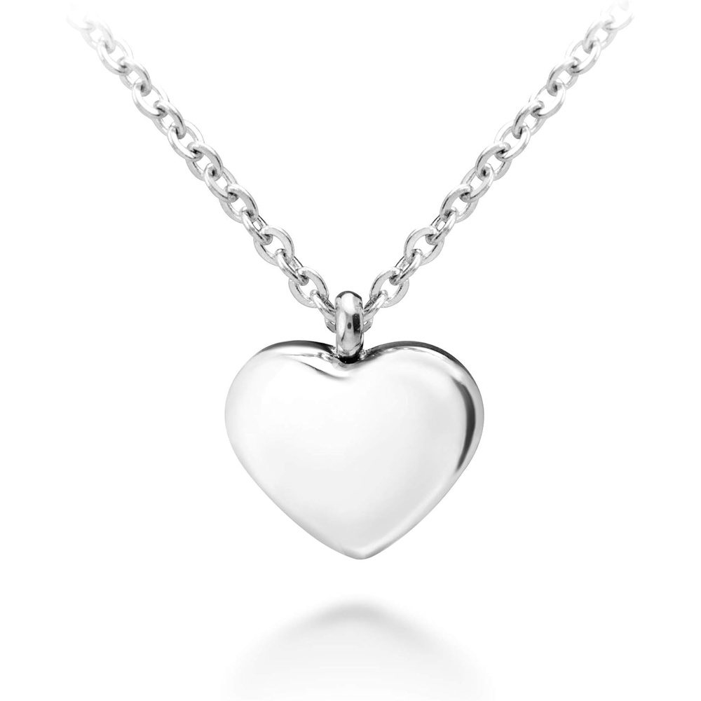 image:image555Jewelry Womens Stainless Steel Love Cute Heart Shape Dainty Pendant NecklaceSilver