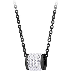 image:image555Jewelry Stainless Steel CZ Sliding Floating Bead Necklace for Women amp LadiesBlack