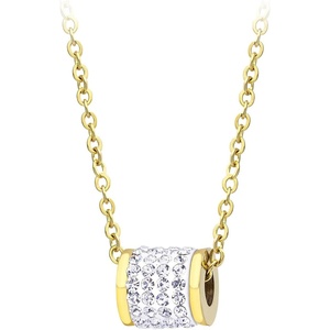 image:image555Jewelry Stainless Steel CZ Sliding Floating Bead Necklace for Women amp LadiesGold
