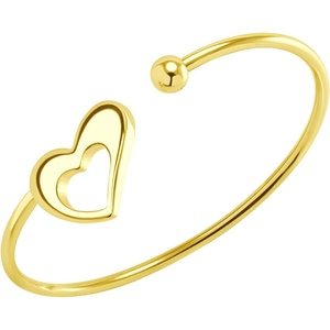 image:image555Jewelry Stainless Steel Open Cuff Bangle Heart Bracelet for Women amp LadiesGold