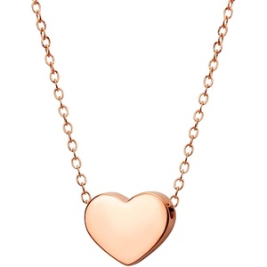image:image555Jewelry Womens Stainless Steel Love Cute Heart Shape Dainty Pendant NecklacePink Rose Gold  v2