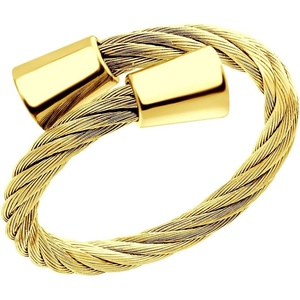 image:image555Jewelry Stainless Steel Twisted Cable Adjustable Open Ring for Women amp LadiesGold