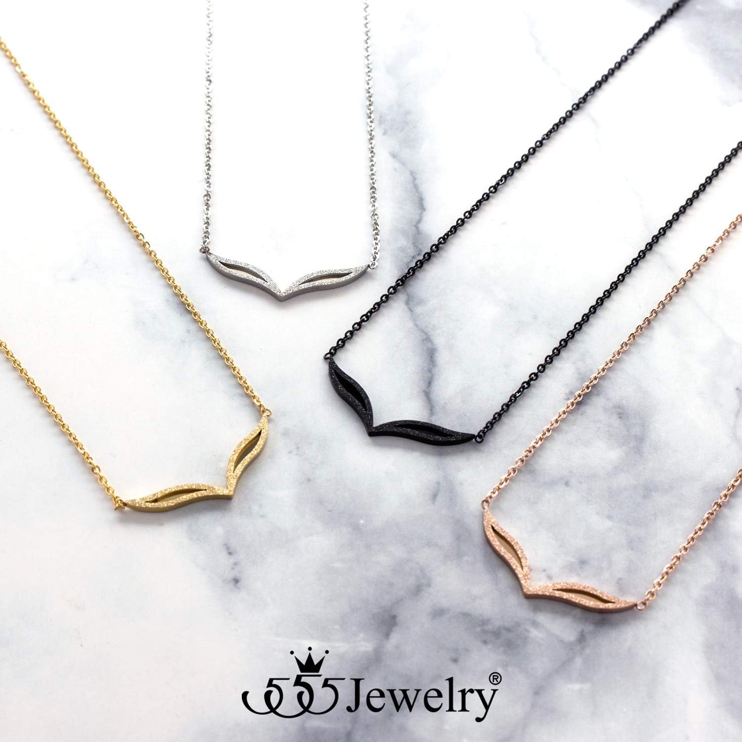 image:image555Jewelry Stainless Steel Extendable Sparkly Cat Eyes Necklace for Women amp LadiesRose Gold