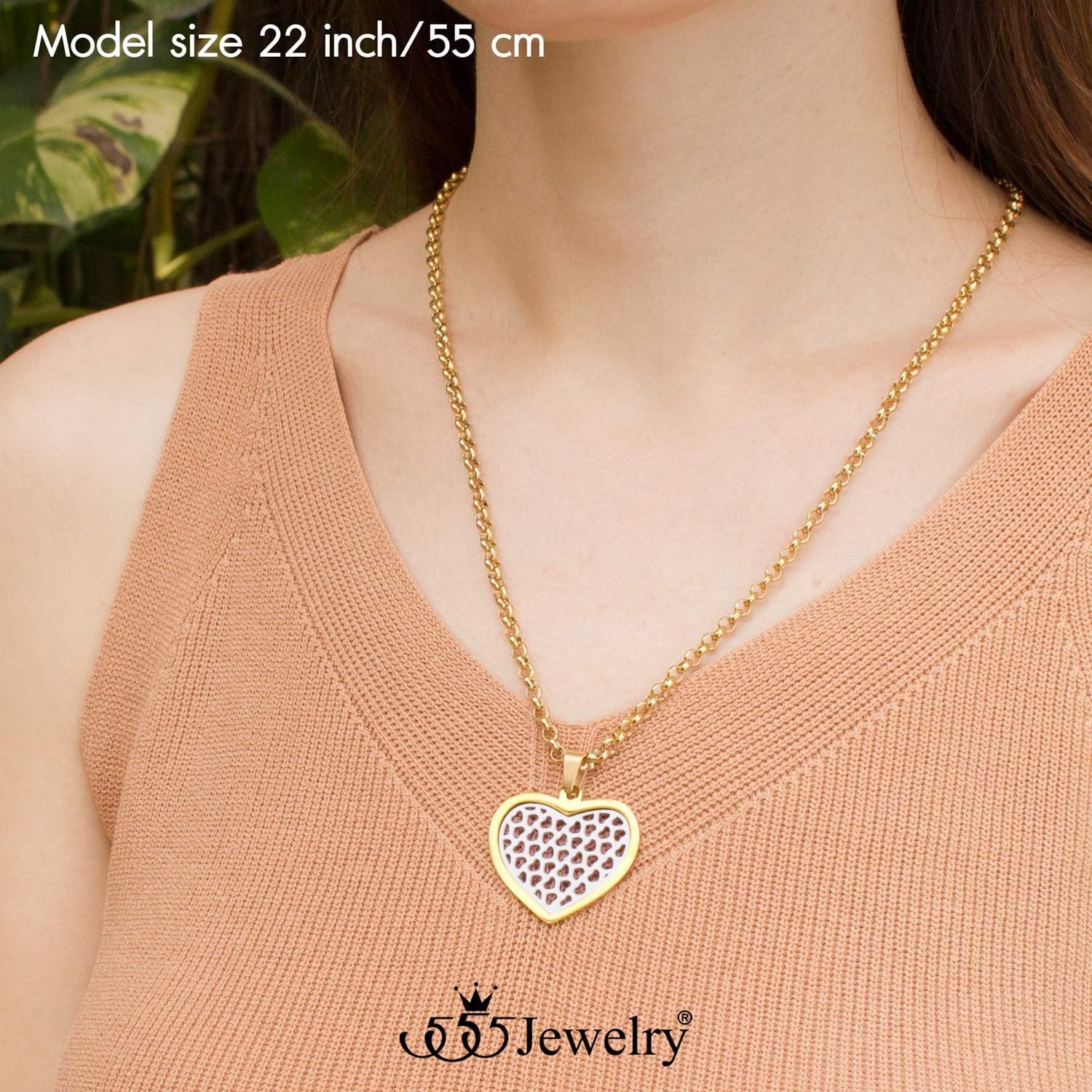 image:image555Jewelry Stainless Steel Large Heart Necklace and Earrings Set for WomenNecklace Only