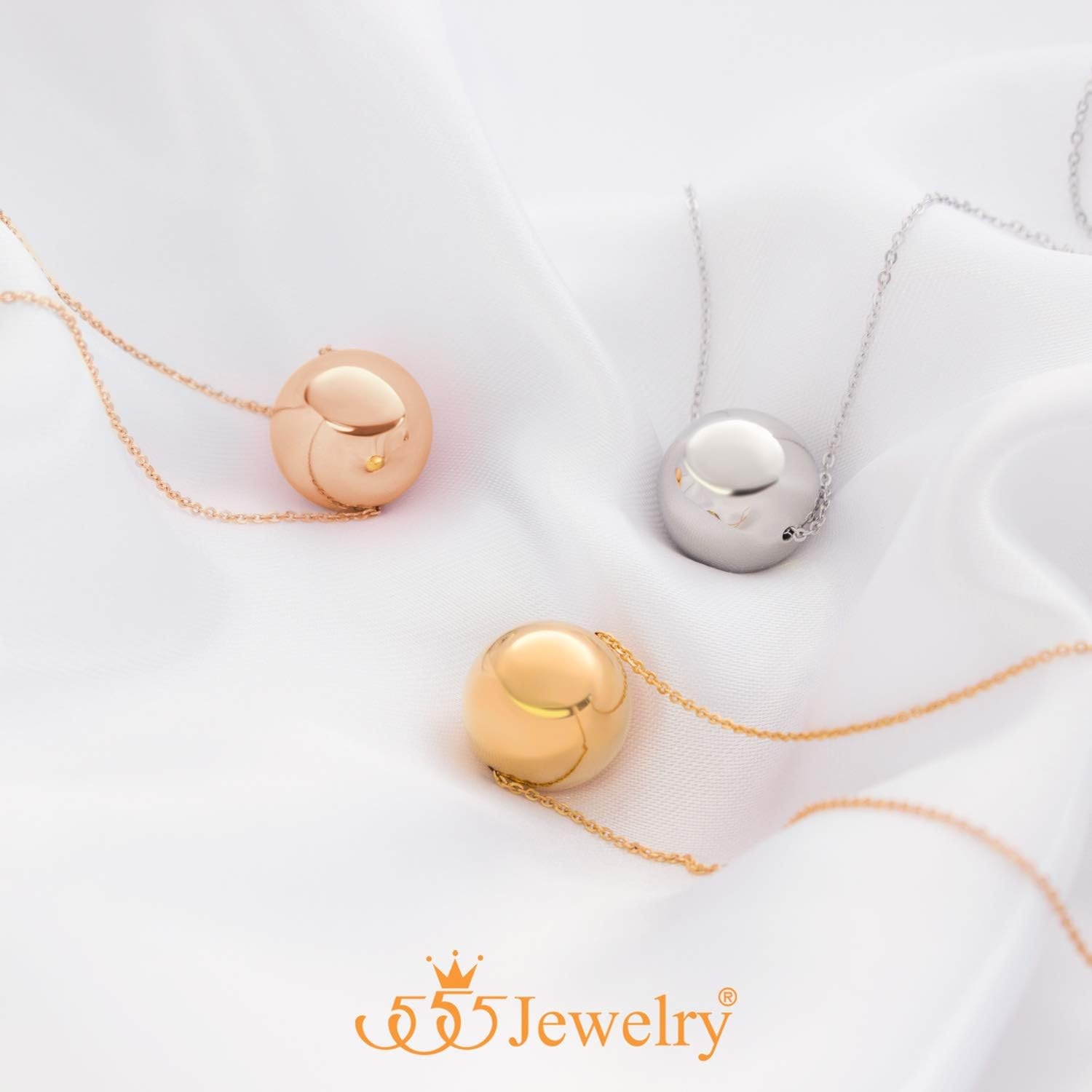 image:image555Jewelry Stainless Steel Minimalist 3D Sliding Ball Necklace for Women amp LadiesGold