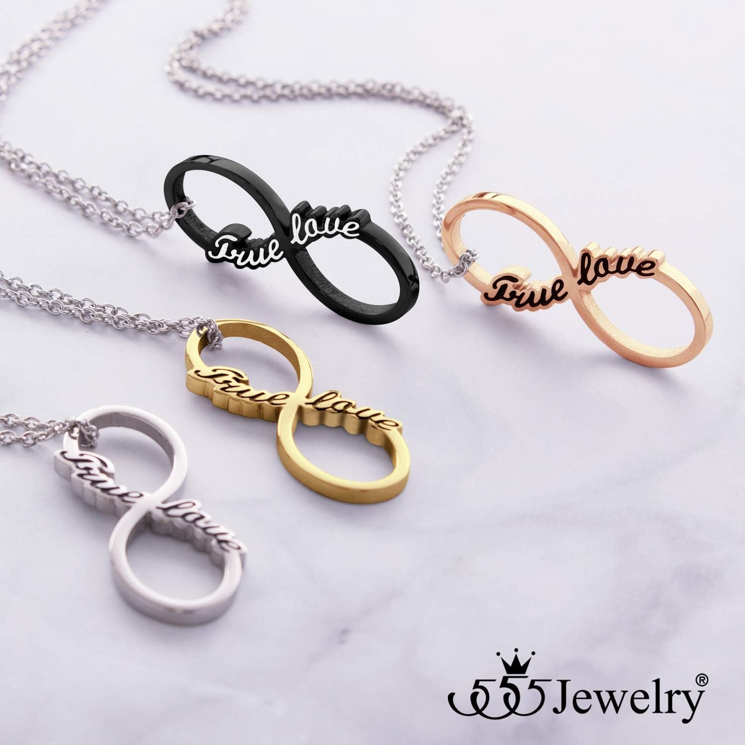 image:image555Jewelry Stainless Steel True Love Infinity Pendant Necklace for WomenSilver