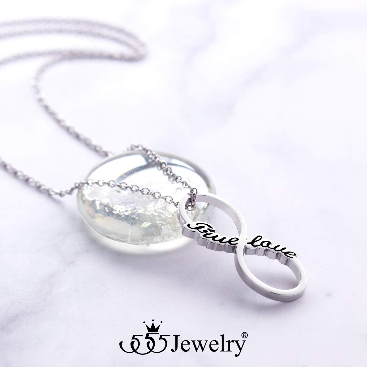 image:image555Jewelry Stainless Steel True Love Infinity Pendant Necklace for WomenSilver