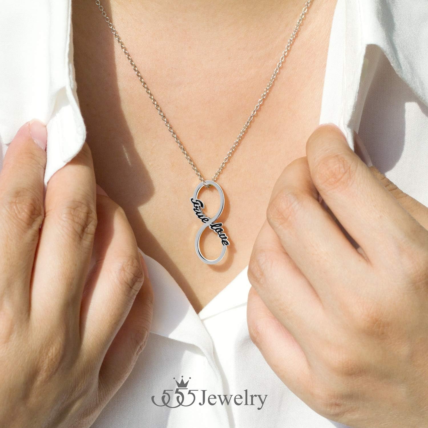 image:image555Jewelry Stainless Steel True Love Infinity Pendant Necklace for WomenSilver