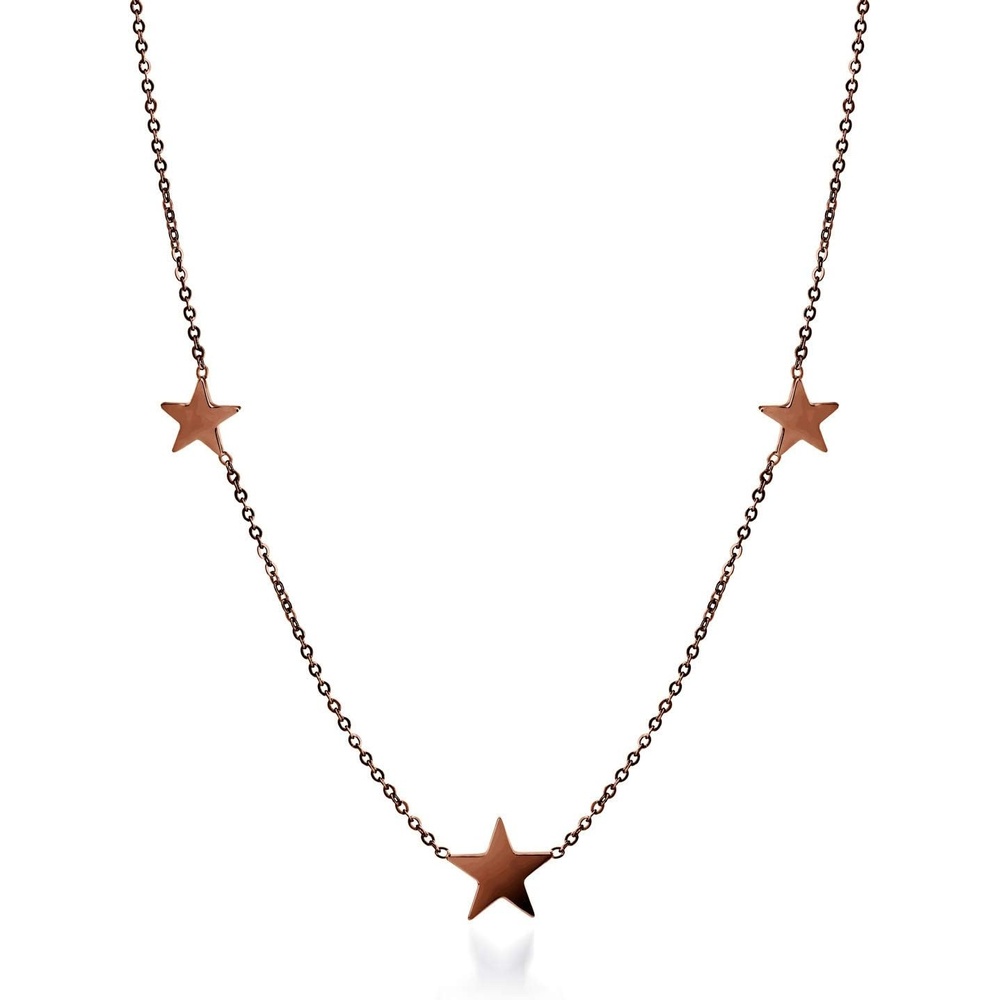 image:image555Jewelry Stainless Steel Dainty Tri Star Necklace Pendant for Women amp LadiesCoffee