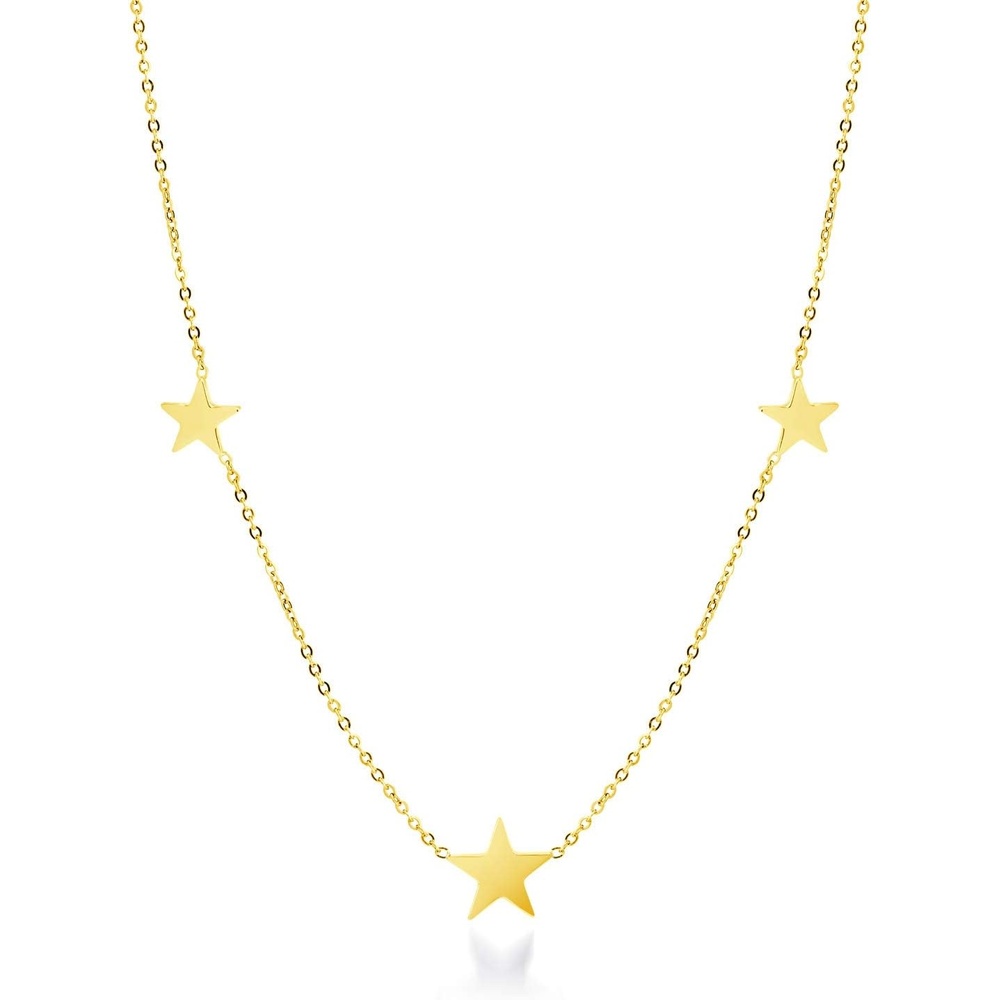 image:image555Jewelry Stainless Steel Dainty Tri Star Necklace Pendant for Women amp LadiesGold