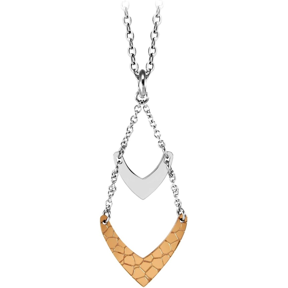 image:image555Jewelry Stainless Steel Dangle Statement Chevron Necklace for Women amp LadiesSilver Rose Gold