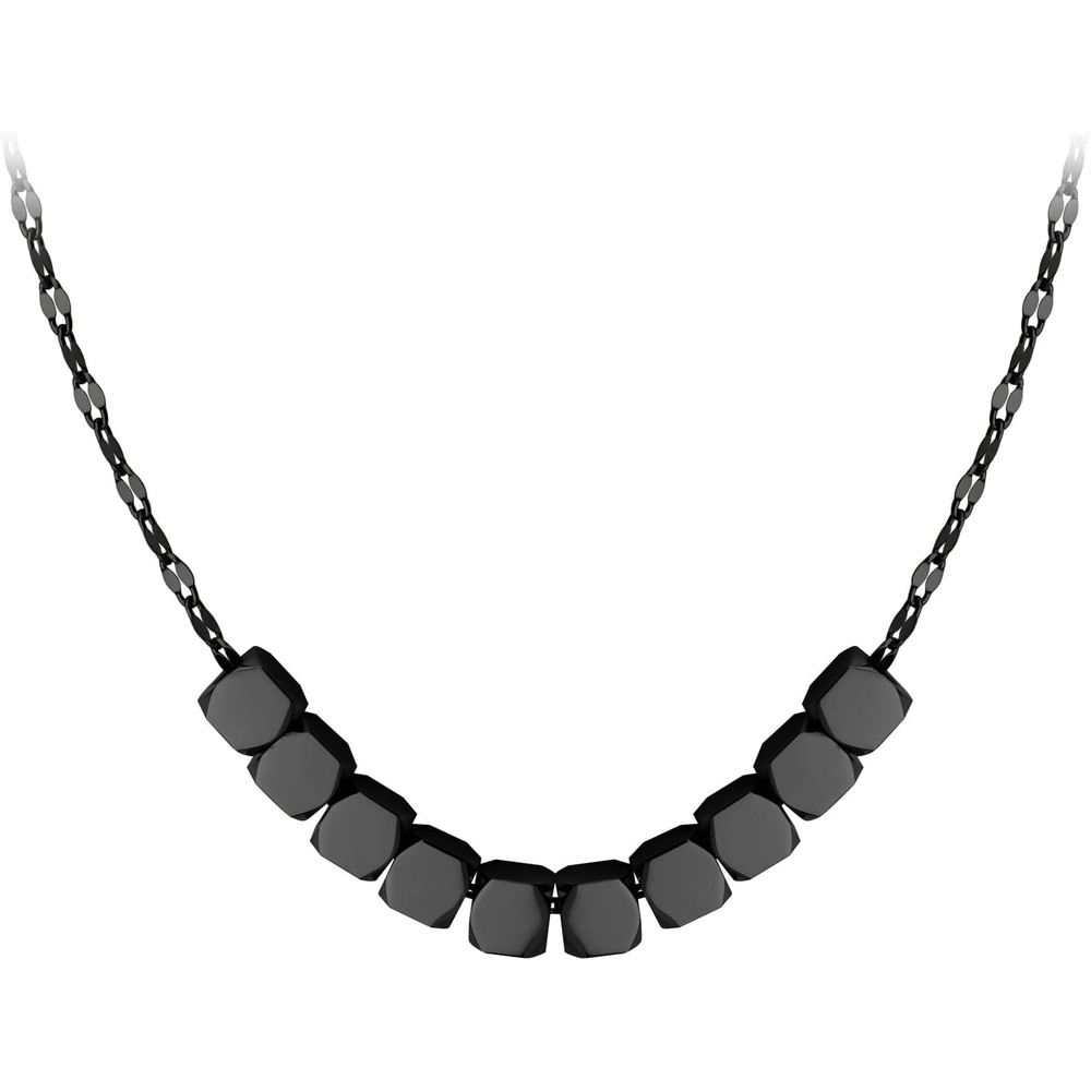 image:image555Jewelry Stainless Steel Tiny Sliding Cubes Anchor Chain Necklace for Women amp LadiesBlack