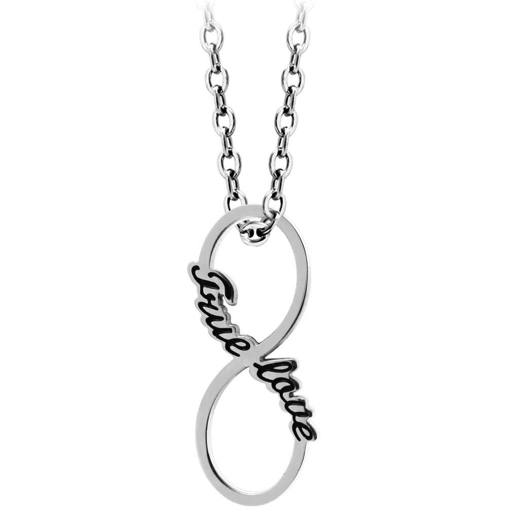 image:image555Jewelry Stainless Steel True Love Infinity Pendant Necklace for WomenSilver