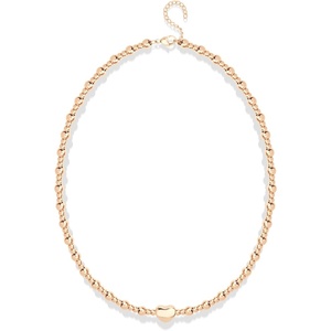 image:image555Jewelry Stainless Steel Ball Beaded Heart Necklace for Women amp LadiesRose Gold