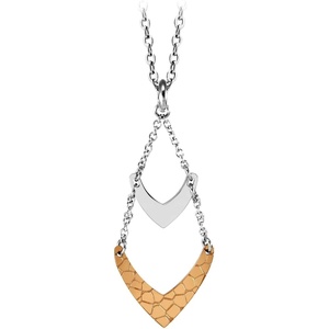 image:image555Jewelry Stainless Steel Dangle Statement Chevron Necklace for Women amp LadiesSilver  Rose Gold