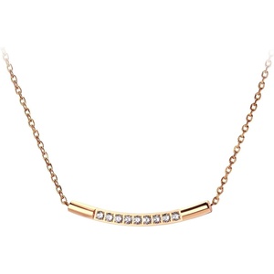 image:image555Jewelry Womens Stainless Steel Classic Bar Cubic Zirconia Pendant NecklacePink Rose Gold