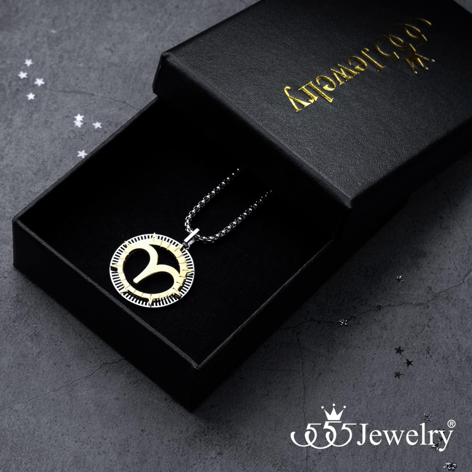image:image555Jewelry Stainless Steel Horoscope Zodiac Sign Necklace Pendant for Men amp Women Aries SilverGold