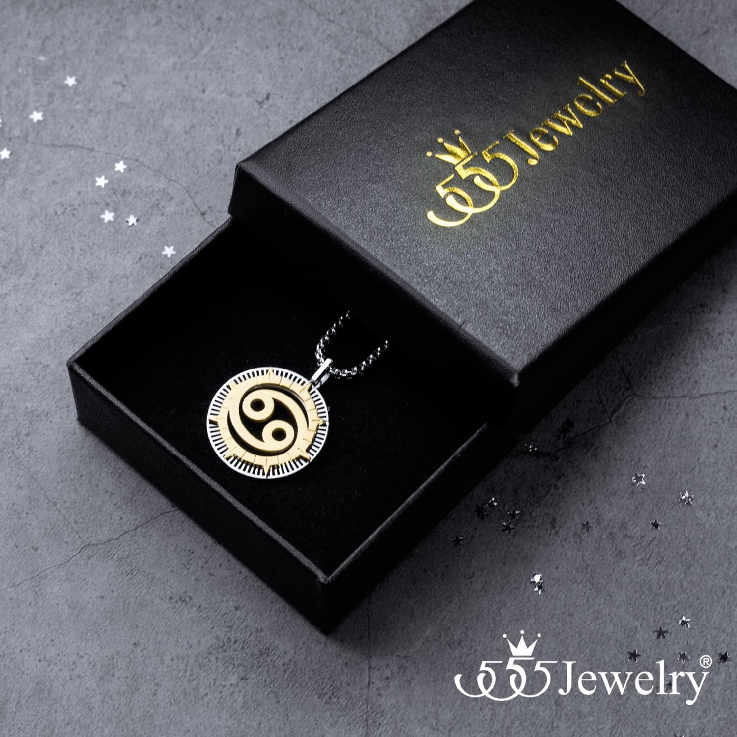 image:image555Jewelry Stainless Steel Horoscope Zodiac Sign Necklace Pendant for Men amp Women Cancer SilverGold
