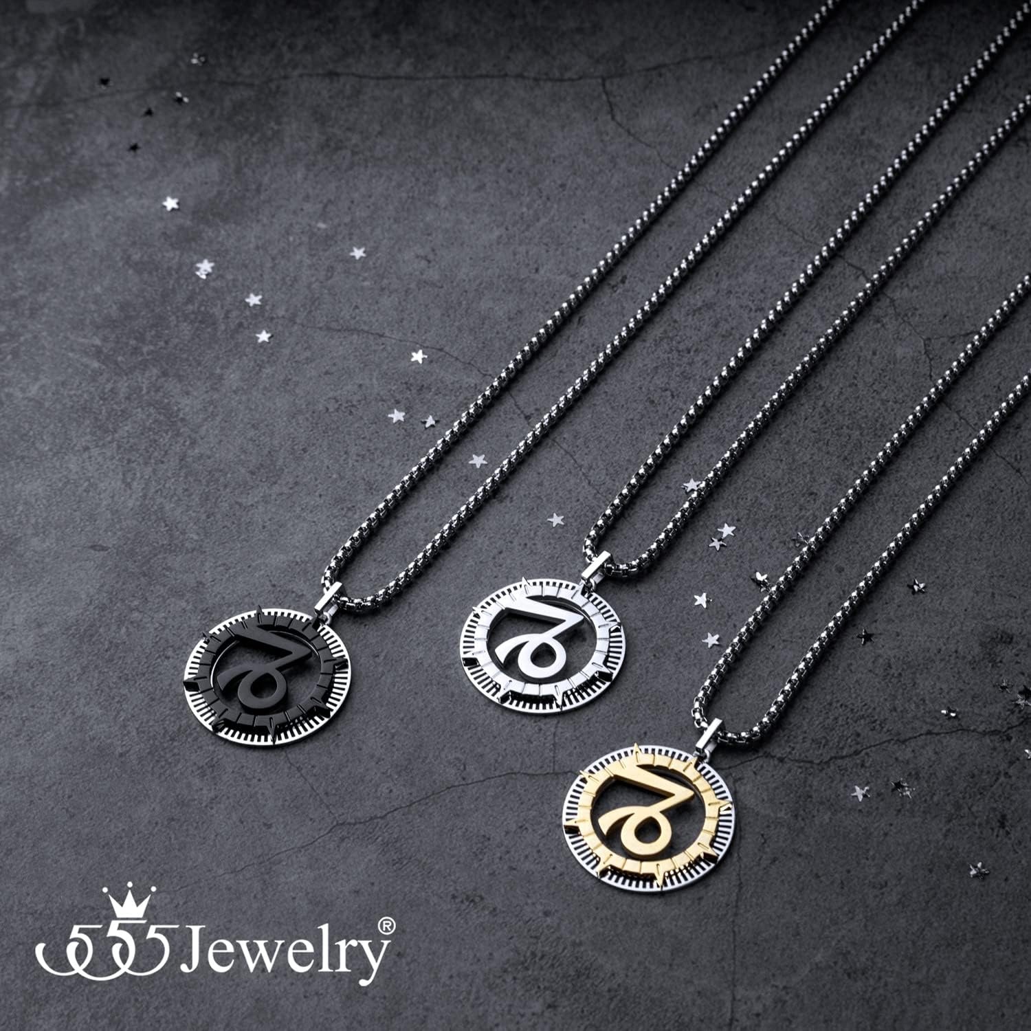 image:image555Jewelry Stainless Steel Horoscope Zodiac Sign Necklace Pendant for Men amp Women Capricorn SilverGold