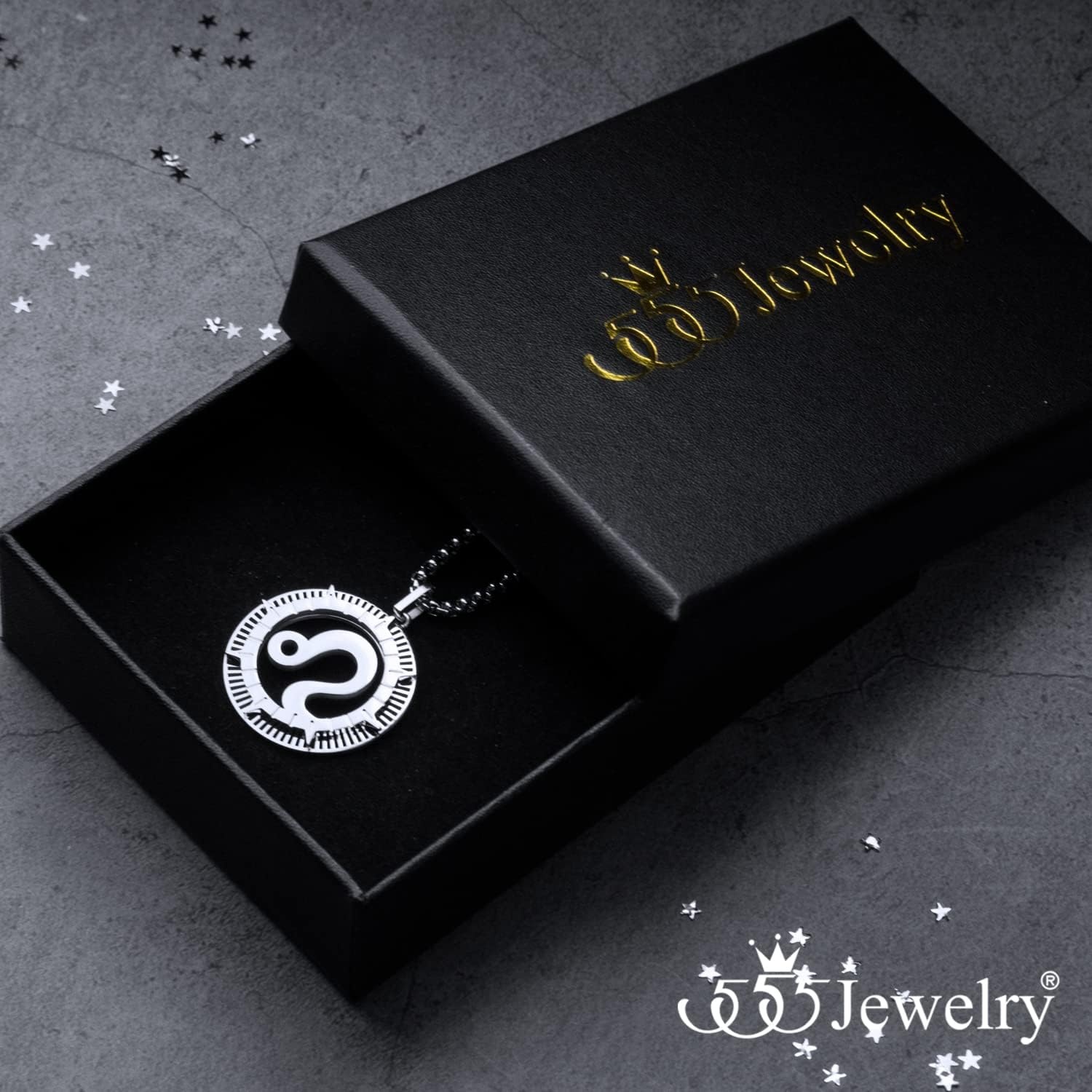 image:image555Jewelry Stainless Steel Horoscope Zodiac Sign Necklace Pendant for Men amp Women Leo Silver