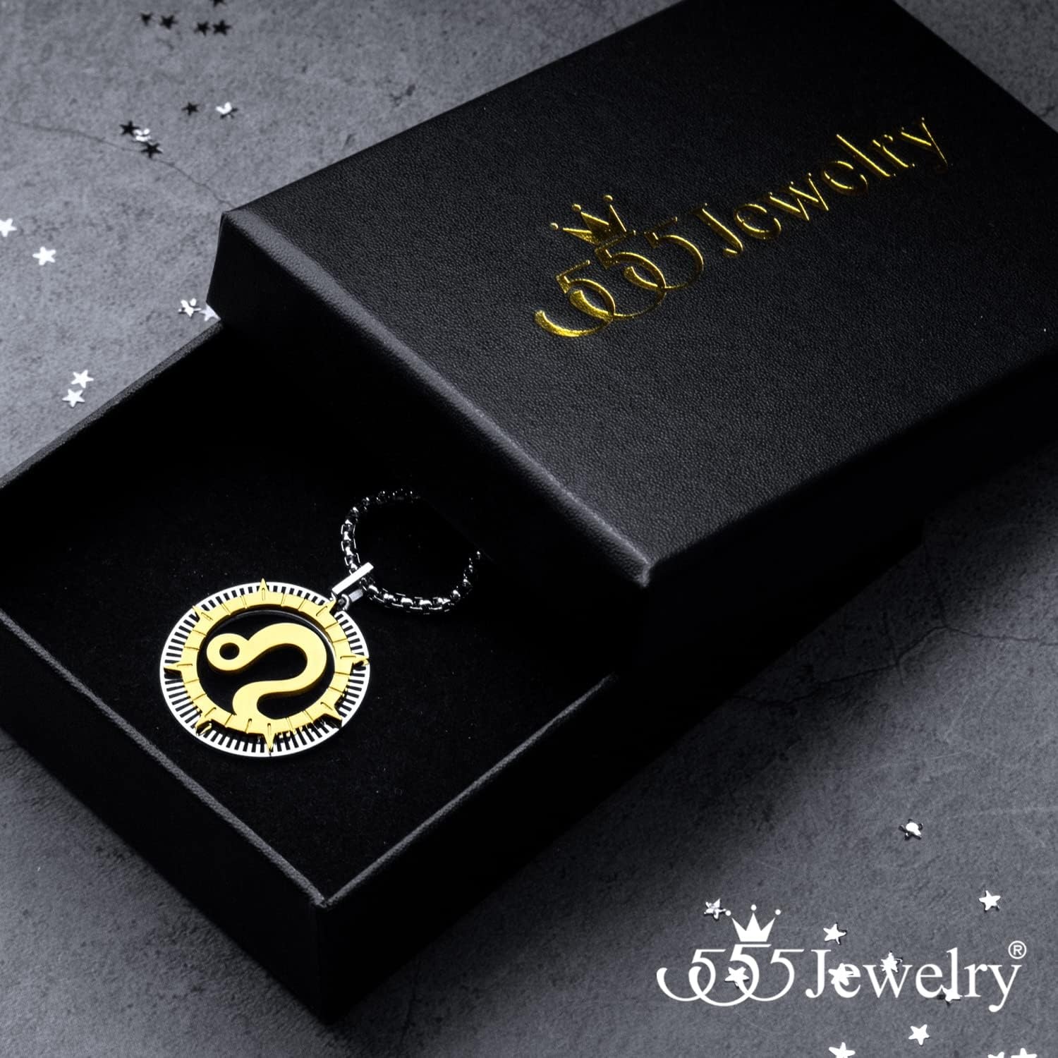 image:image555Jewelry Stainless Steel Horoscope Zodiac Sign Necklace Pendant for Men amp Women Leo SilverGold