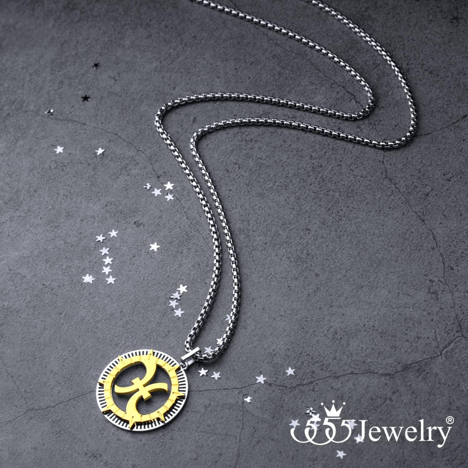image:image555Jewelry Stainless Steel Horoscope Zodiac Sign Necklace Pendant for Men amp Women Pisces SilverGold