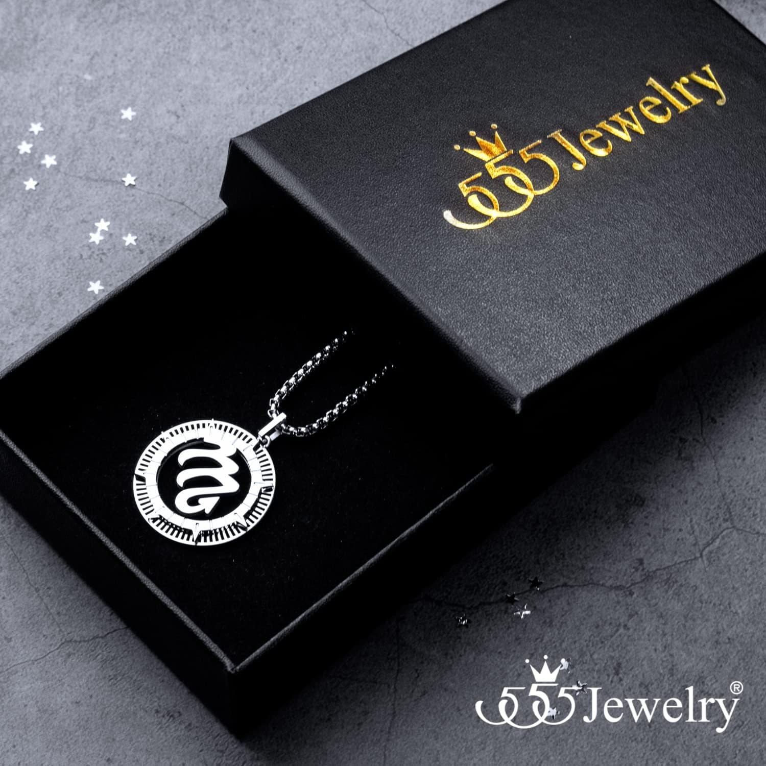 image:image555Jewelry Stainless Steel Horoscope Zodiac Sign Necklace Pendant for Men amp Women Scorpio Silver