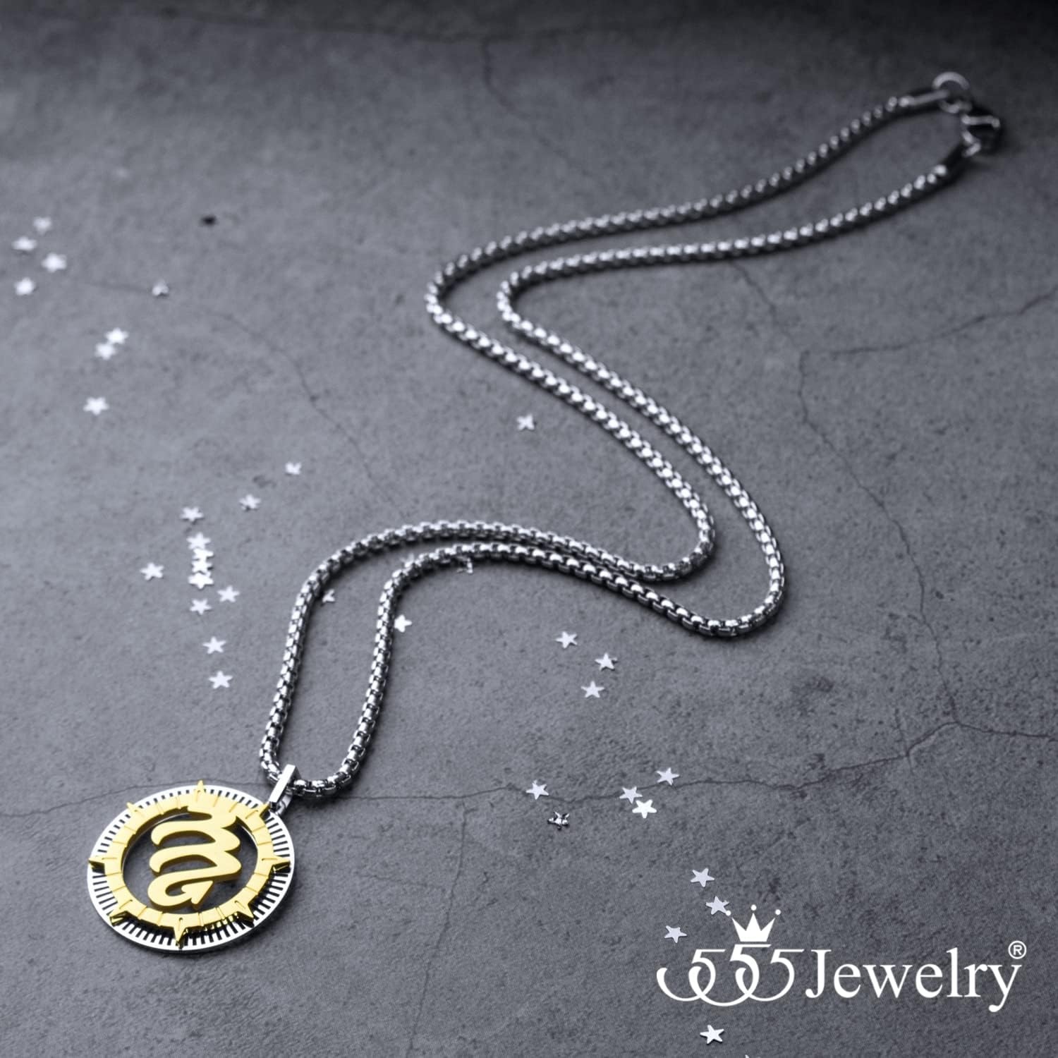 image:image555Jewelry Stainless Steel Horoscope Zodiac Sign Necklace Pendant for Men amp Women Scorpio SilverGold