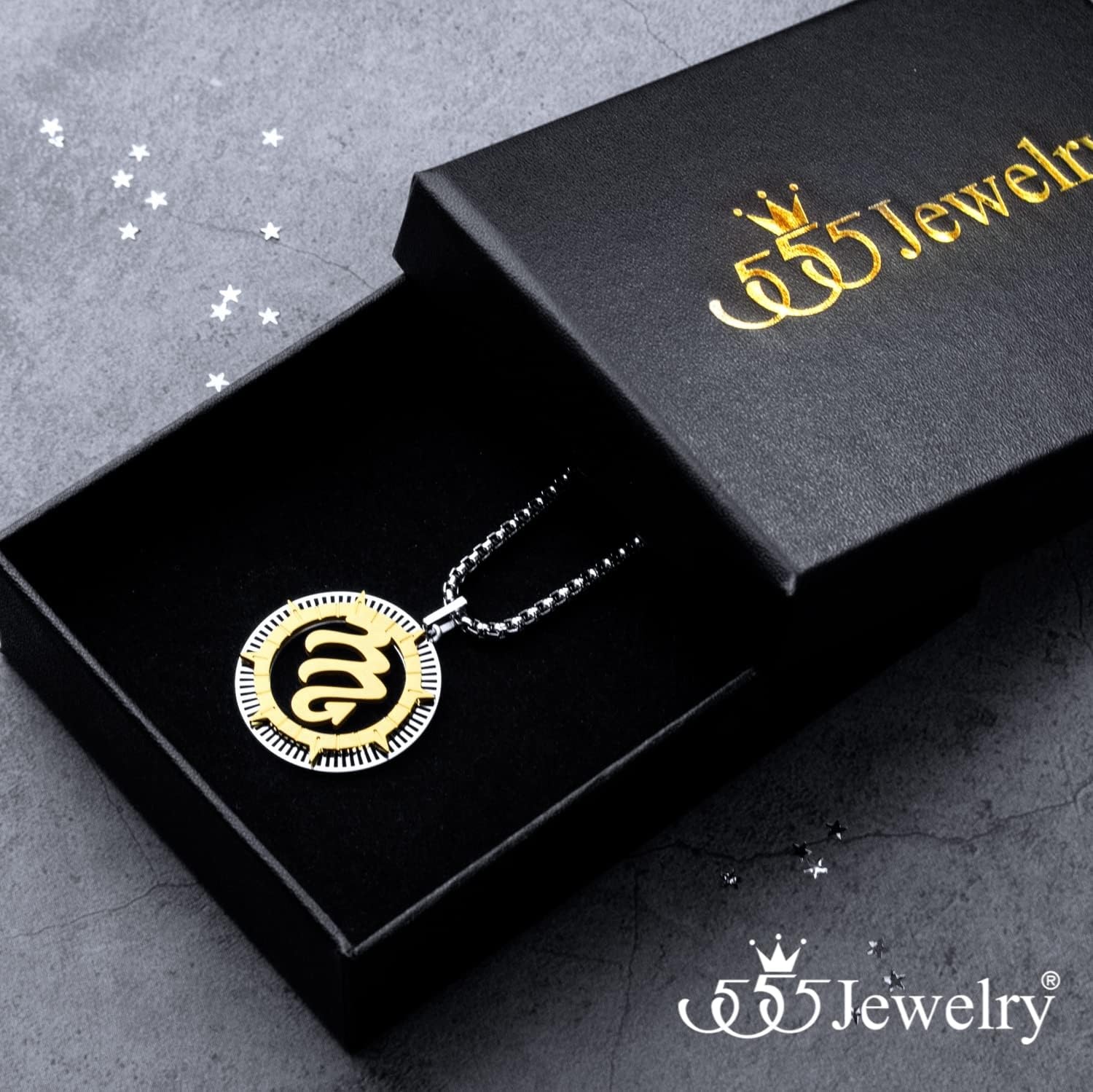 image:image555Jewelry Stainless Steel Horoscope Zodiac Sign Necklace Pendant for Men amp Women Scorpio SilverGold