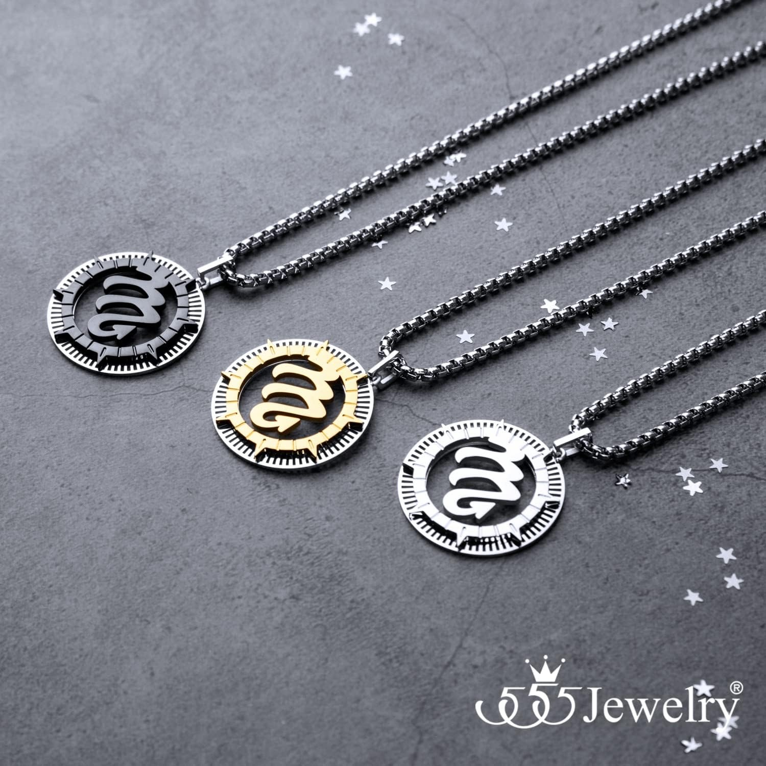 image:image555Jewelry Stainless Steel Horoscope Zodiac Sign Necklace Pendant for Men amp Women Scorpio SilverGold