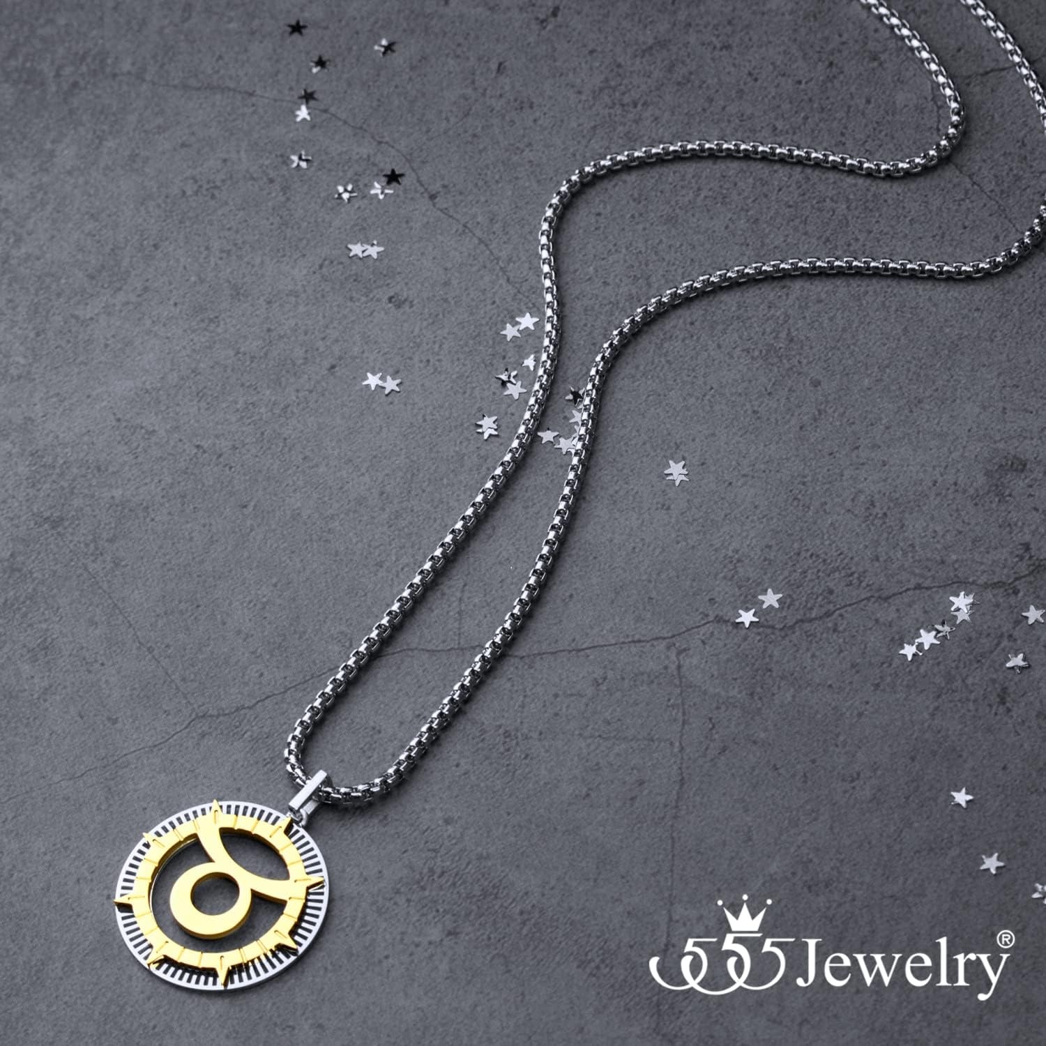 image:image555Jewelry Stainless Steel Horoscope Zodiac Sign Necklace Pendant for Men amp Women Taurus SilverGold