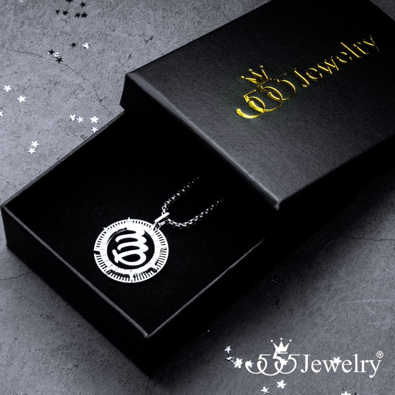 image:image555Jewelry Stainless Steel Horoscope Zodiac Sign Necklace Pendant for Men amp Women Virgo Silver