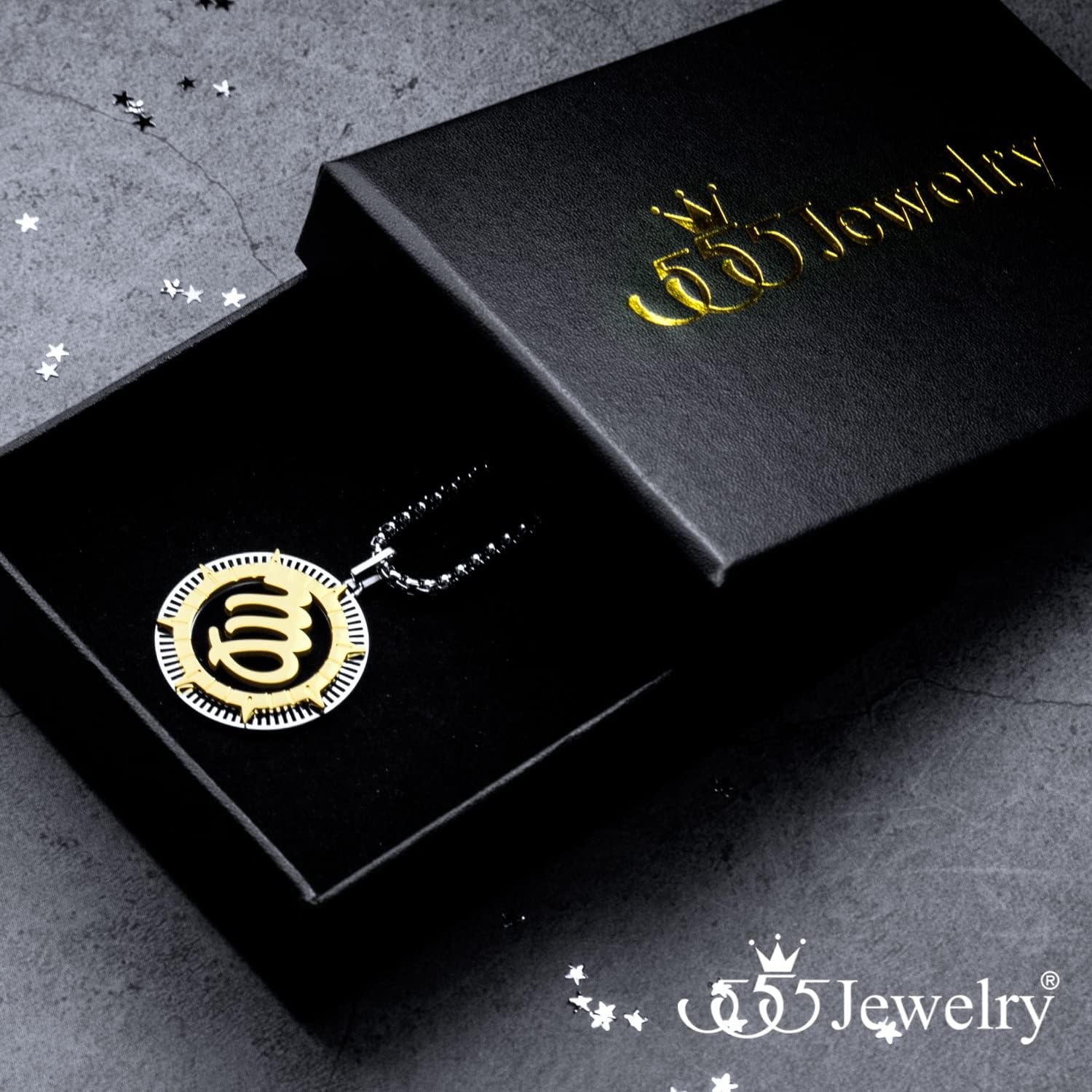 image:image555Jewelry Stainless Steel Horoscope Zodiac Sign Necklace Pendant for Men amp Women Virgo SilverGold