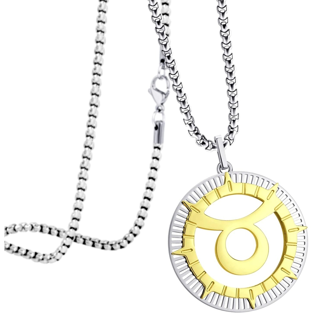 image:image555Jewelry Stainless Steel Horoscope Zodiac Sign Necklace Pendant for Men amp Women Taurus SilverGold