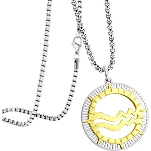 image:image555Jewelry Stainless Steel Horoscope Zodiac Sign Necklace Pendant for Men amp Women Aquarius  SilverGold