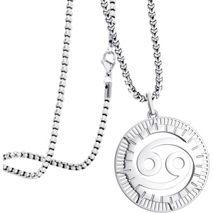 image:image555Jewelry Stainless Steel Horoscope Zodiac Sign Necklace Pendant for Men amp Women Cancer  Silver