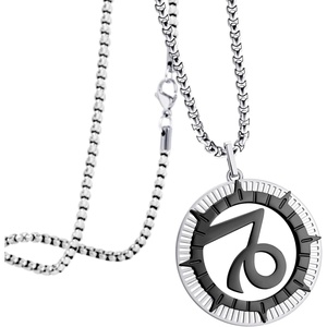 image:image555Jewelry Stainless Steel Horoscope Zodiac Sign Necklace Pendant for Men amp Women Capricorn  SilverBlack