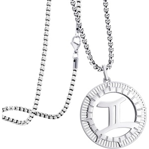image:image555Jewelry Stainless Steel Horoscope Zodiac Sign Necklace Pendant for Men amp Women Gemini  Silver