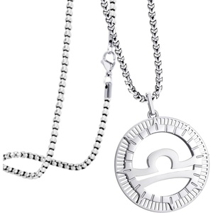 image:image555Jewelry Stainless Steel Horoscope Zodiac Sign Necklace Pendant for Men amp Women Libra  Silver