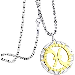 image:image555Jewelry Stainless Steel Horoscope Zodiac Sign Necklace Pendant for Men amp Women Pisces  SilverGold